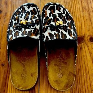 Tory Burch Leopard Print Mules.